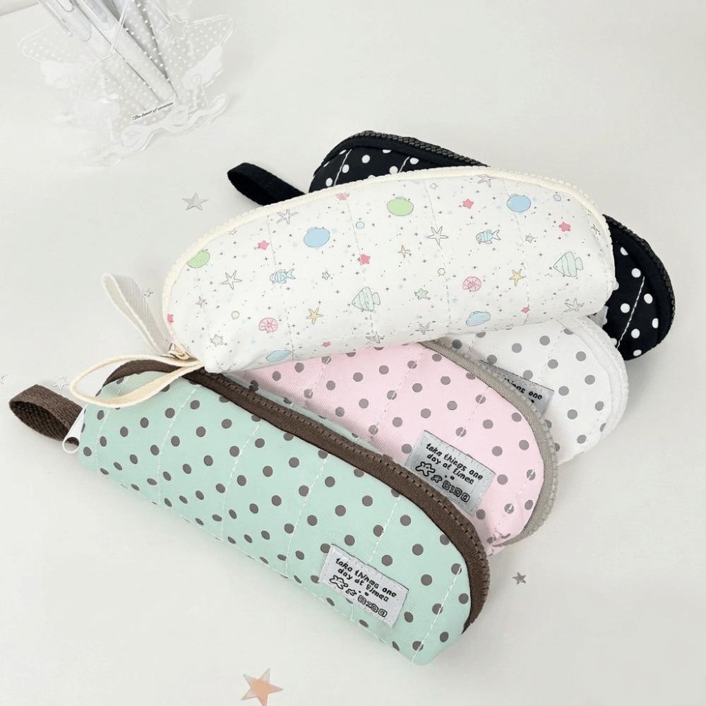 Y2k Polka Dot Pencil Case Desktop Storage Stationery Storage Bag Simple Pencil Pouch Student