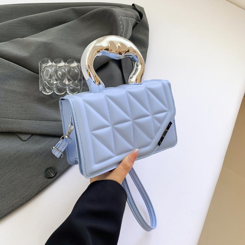 Schicke Trendy PU-Leder Handtasche Kleine Quadratische Tasche Für Damen Mit Stilvollen Nähten