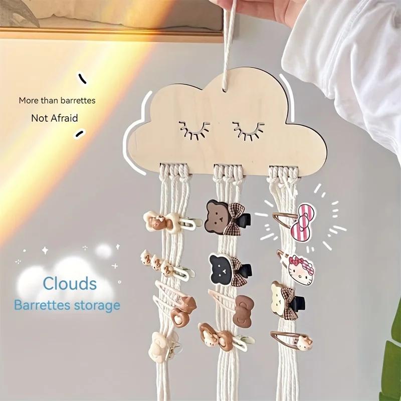A Personal, Handmade DIY Cloud-shaped Wooden Hairpin Storage Box, Featuring 6 Storage Lines To Conveniently Store Hairpins