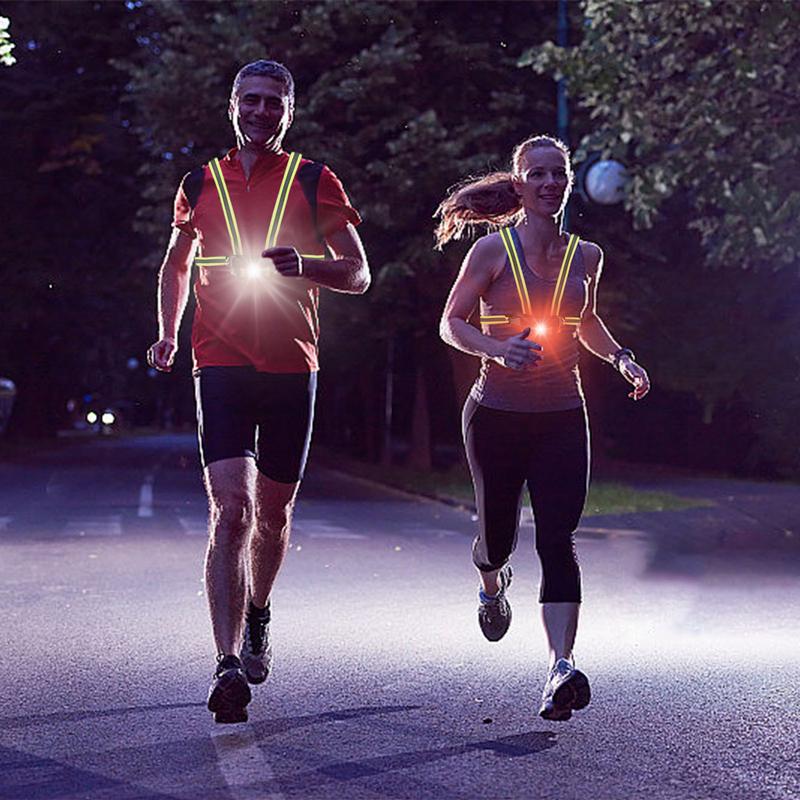 LED Running Vest Running Lights Ultra Bright With Rechargeable Battery 65 Adjustable Beam Angle USB Night Running LED Light