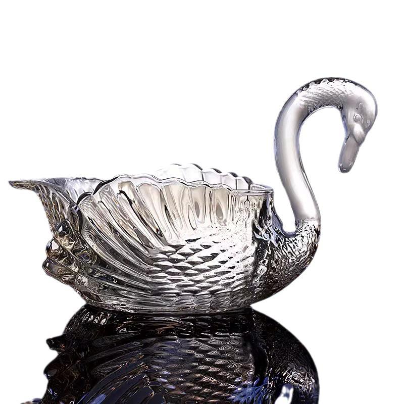 Schwan Kristallglas Obstschale