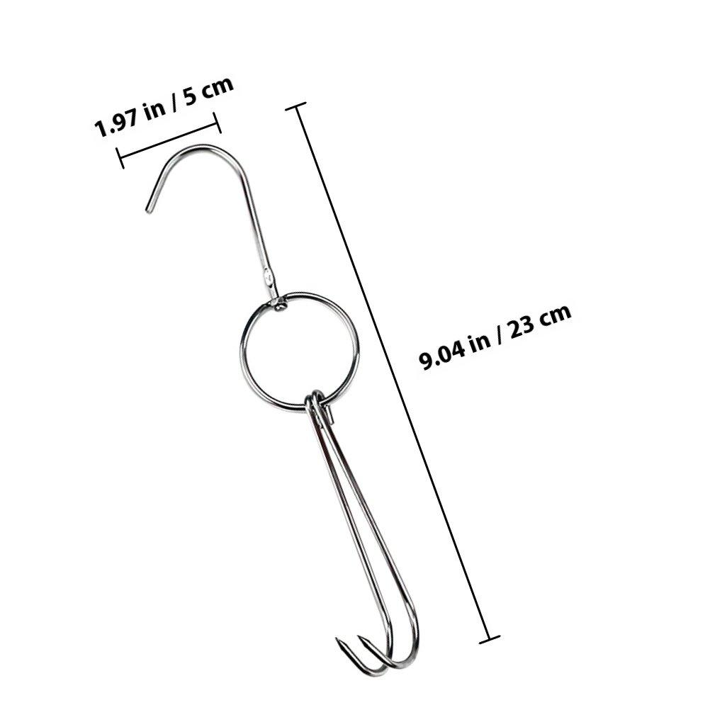 5Pcs Heavy Duty Roast Duck Hanging Hook Stainless Steel Meat Processing Hook for Bbq Butcher Shop Use