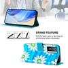 Blue Daisy Luxury Painted Leather Case Wallet Book Style Cover for Vivo Y20,Y35,Y51A,Y56,V27,Y78,V29,Y27,Y33S,Y19,V29E,Y17S,Y30,S19...