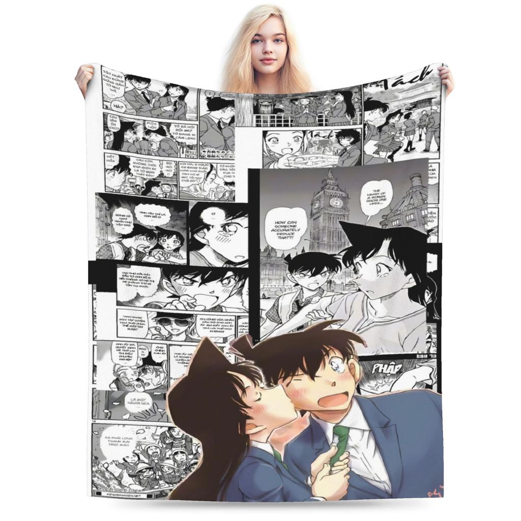Super Warm Blanket Students Camping Conan Edogawa Throw Blanket Flannel Bedspread For Couch Bed Print Sofa Bed Cover