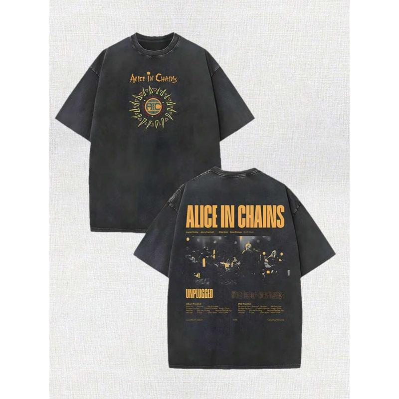 Cotton Tretro Album Alicein Chains Band Members Men S Washe XL чёрный