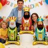 3PCS Kings Festival Balloon Theme Party Orange Face White Face Brown Face King Balloon Birthday Party Supplies Family Gatherings