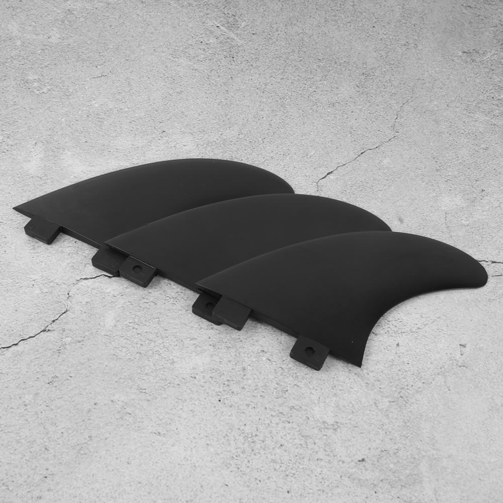 3Pcs PVC Fins Set Right Middle Left for Surfboard Paddle Board Accessories BlackSurfboard Fin