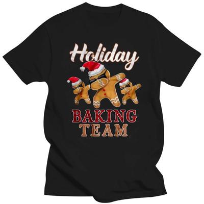 2023 neue Unisex Lustige T Shirt Mode T-shirt Urlaub Backen Team Lebkuchen Tupfte Weihnachten Pullover Frauen T-Shirt