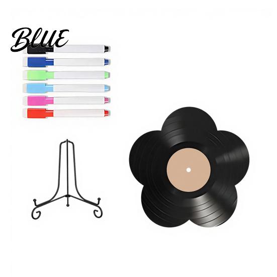 Flower Vinyl Record Supplies Set DIY Board Custom Diy Ornament with Craft Display Stand Design Personalized Birthday Anniversary Message