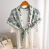New Silk Silk Scarves, Lush Foliage Silk Twill Triangle Scarves, Fashionable Light Luxury Temperament 100% Mulberry Silk Scarves