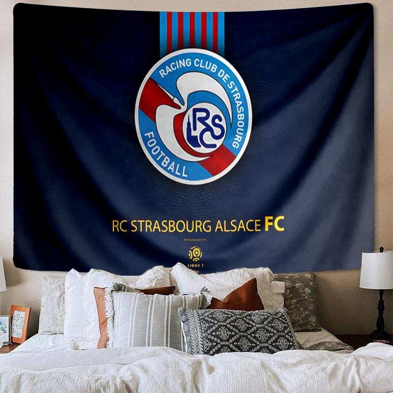 Racing Club Strasbourg Crest Tapestry Playroom Tapestry, Accessories for Bedroom,Livingroom, dormitory Room Wall Decor Fan Birthday Gifts