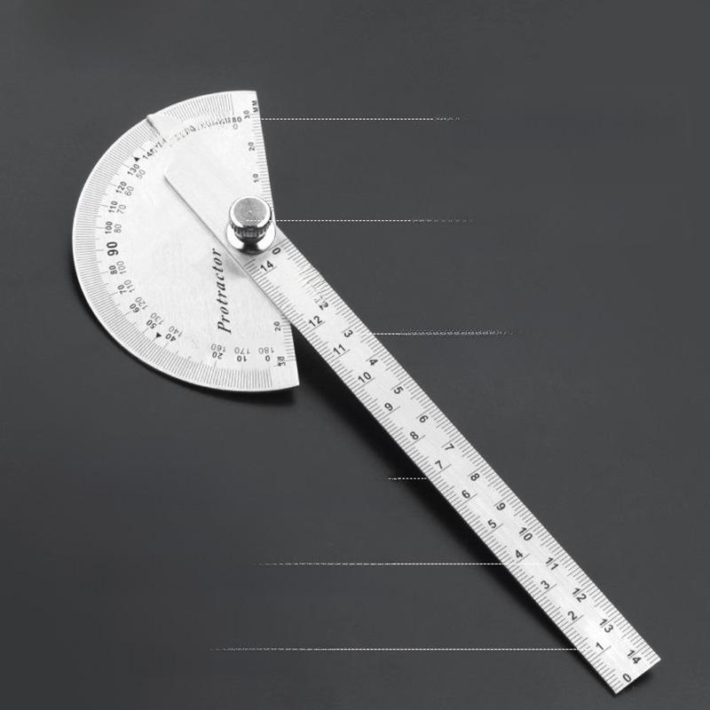 Universal 180° Stålvinkelmätare: Multifunktionell Rörlig Vinkelmätningslinjal