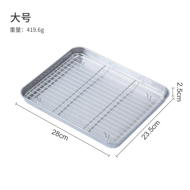 304 Stainless Steel Fruit Cake BBQ Tray Removable Cooling Rack Nonstick Barbecue Tray Square Baking Plate Kitchen Baking Tray