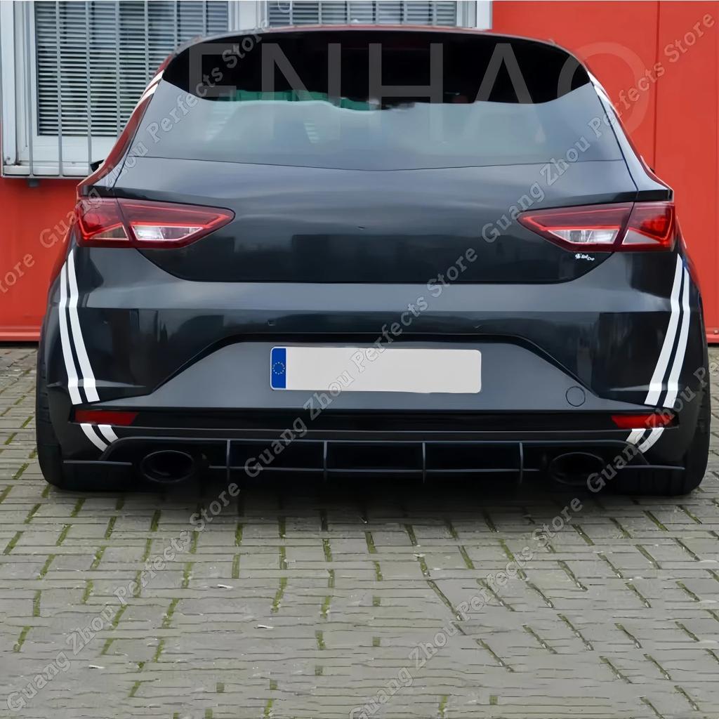 Glänzender Maxton Design Auto Heckstoßstangen Diffusor für Seat Leon MK3 5F Cupra 2012 2013 2014 2015 2016 Vor-Facelift Heck Seiten Splitter