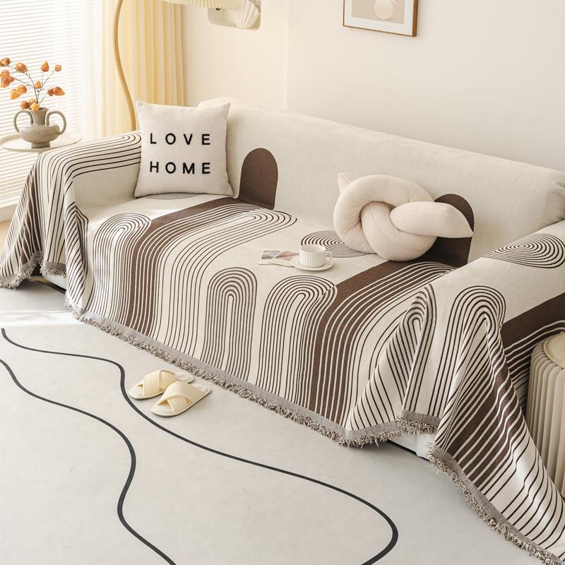 Northern Soft chenille Couch Blanket throw Jacquard woven Dual Sided Covering Furniture cover Settee Rug Three Person Loveseat Quilt Household