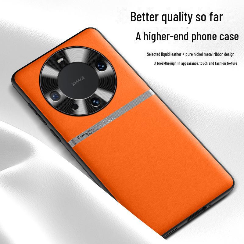 Protective Liquid Leather Case for Huawei Mate60 Pro, Anti-fall Design, One Piece Included.