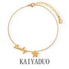 Korean-Style Elegant Gold-Plated Five-Pointed Star Anklet - Versatile Titanium Steel Women's Fashion Jewelry