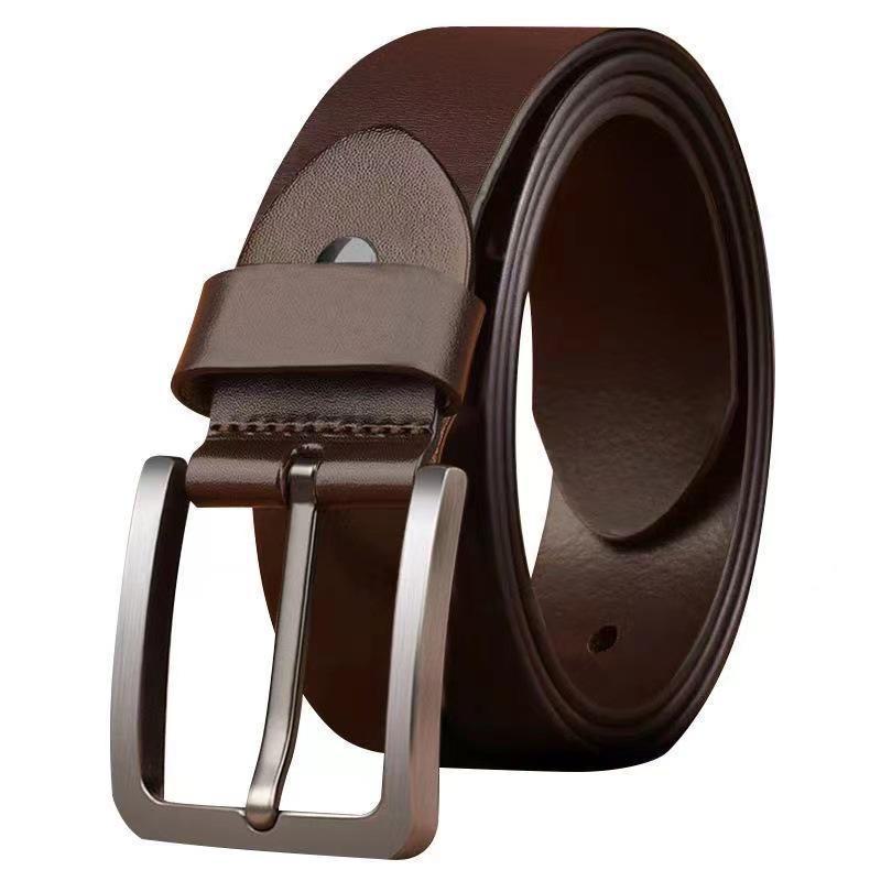 Men's Retro Genuine Leather Pin Buckle Belt for Casual Jeans