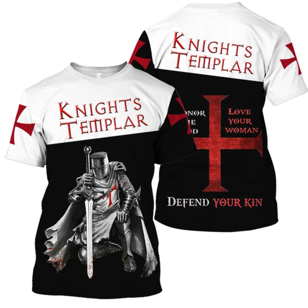 Summer Men s T-shirt Vintage Print Shirt Crusader Graphics 3d T-shirt Short-sleeved Street Clothes Oversized Tops Tee Sweatshirt 6XL 890₽