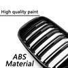 Car Front Bumper Sports Slat Grille Cover For BMW 1-Series F20 F21 2015 2016 2017 1Pair Kidney Racing Grille Glossy Black Grill