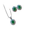 Emerald Necklace Earrings Jewelry Two-piece Set