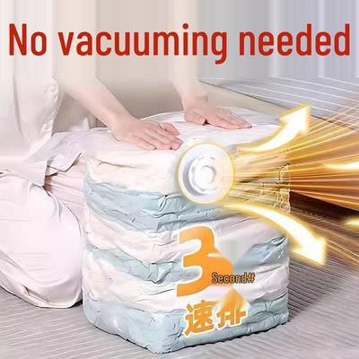 King Vacuum Compression Storage Bag with Zipper - No Pump Needed for Quilts & Clothes