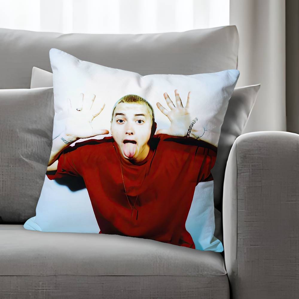 

Singer EEminem Anime Celebrity Merchandise AllMatch Printed Pillow Case Sofa Car Office Room Decoration Protector 30x30 cm