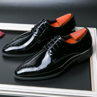 Fashion Men's Lace-Up Pointed Business Casual Leather Shoes Men Men Dress Shoes Wedding Shoes Patent Leather Mens Slip On Loafers Shoes
