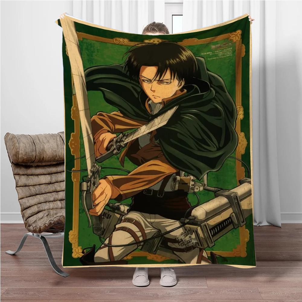 Vintage Japanese Anime Attack-on-Titan Flannel Blanket Soft Warm Throw Nap Blanket For Sofa Office Bed Office Camping Travelling
