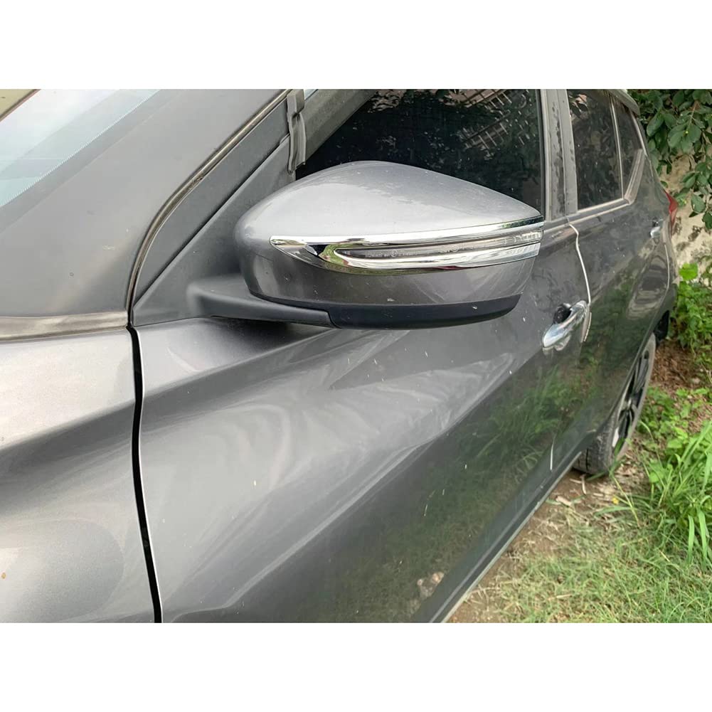 RUIQ Exterior Chrome Door Mirror and Side Mirror Covers for the New Nissan Kicks Designed Specifically for Nissan P15. Kicks.