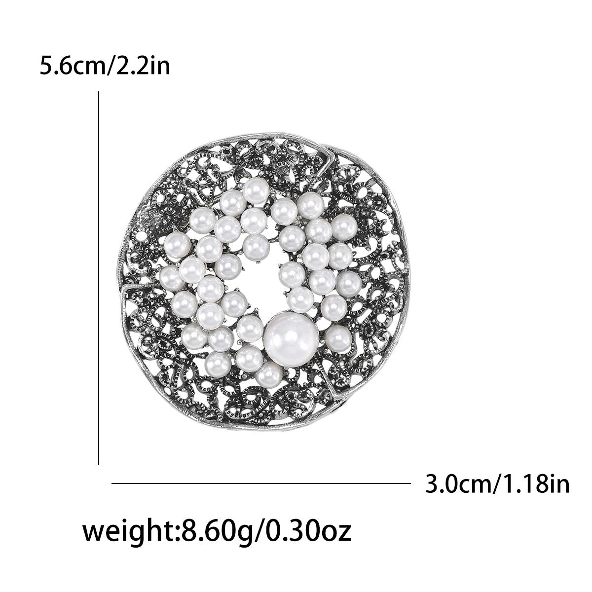Gun Black Rhinestone Bow Brooches for Women Unisex Pearl Wreath Pins Office Party Friend Gifts Jewelry Accessories