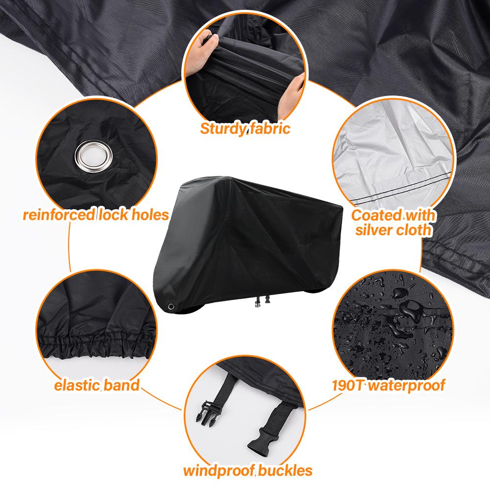 Motorcycle Cover Waterproof All Season Dustproof UV Protective With Lock For Motorbike Funda Outdoor Indoor Motocross Rain Cover
