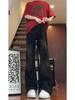 American street washed old jeans men's spring and autumn straight loose European and American high street vibe style long pants