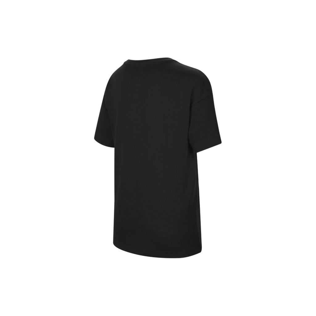 Jordan Air Logo Printed Ribbed Crew Neck Short Sleeve T-Shirt Kids Tops Black 95C899-023