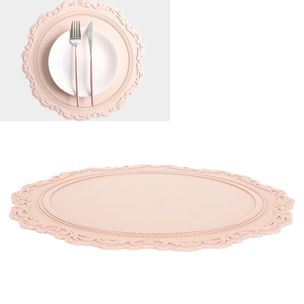 Nordic   Silicone Placemat Embossed Insulation Thickened Round Silicone Mat for Home Kitchen