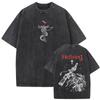 Washed Vintage Anime Hellsing Abraham Van Helsing Vampire Alucard Graphic T-shirt Men Women 90s Manga Casual Oversized T Shirts