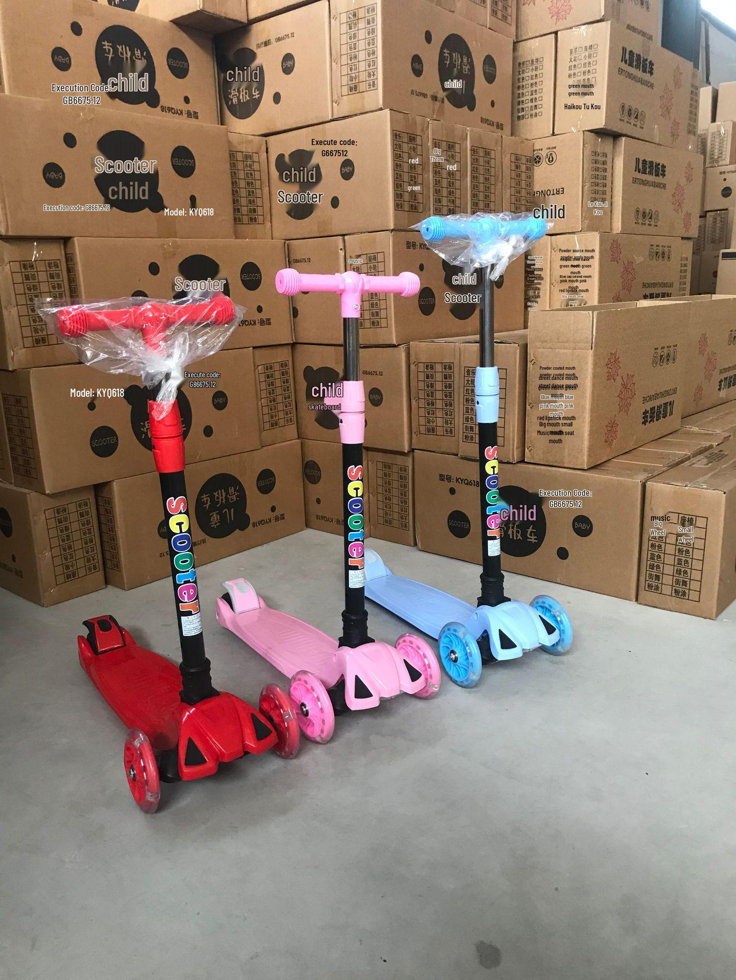 

Child s One-Foot Scooter, Ages 2-9, Three-Wheeled, Folding, Balance, New Model