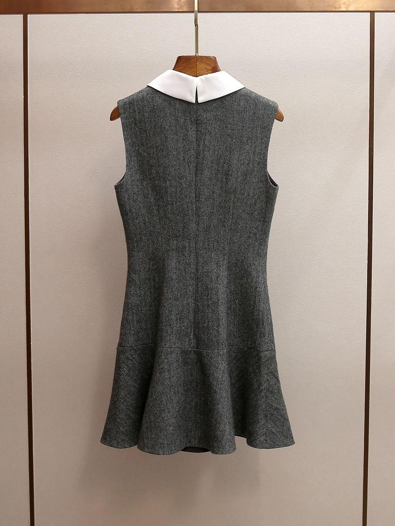 SP Family Grey Lace Bow Ruffle Vest Dress - New Spring Arrival