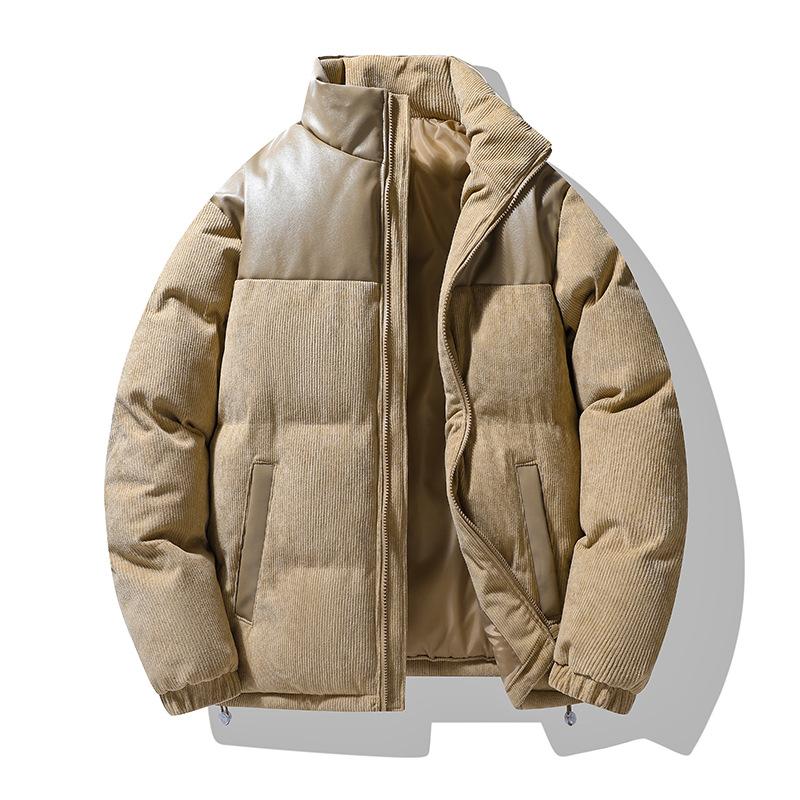 Winter High-quality Cotton Clothes Men's Letter Embroidery Corduroy Cotton Clothes Winter Bread Cotton-padded Clothes