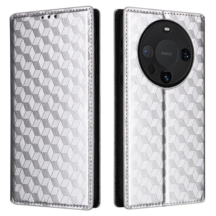 

Чехол-подставка для телефона из искусственной кожи с принтом ромба для Huawei Mate 60