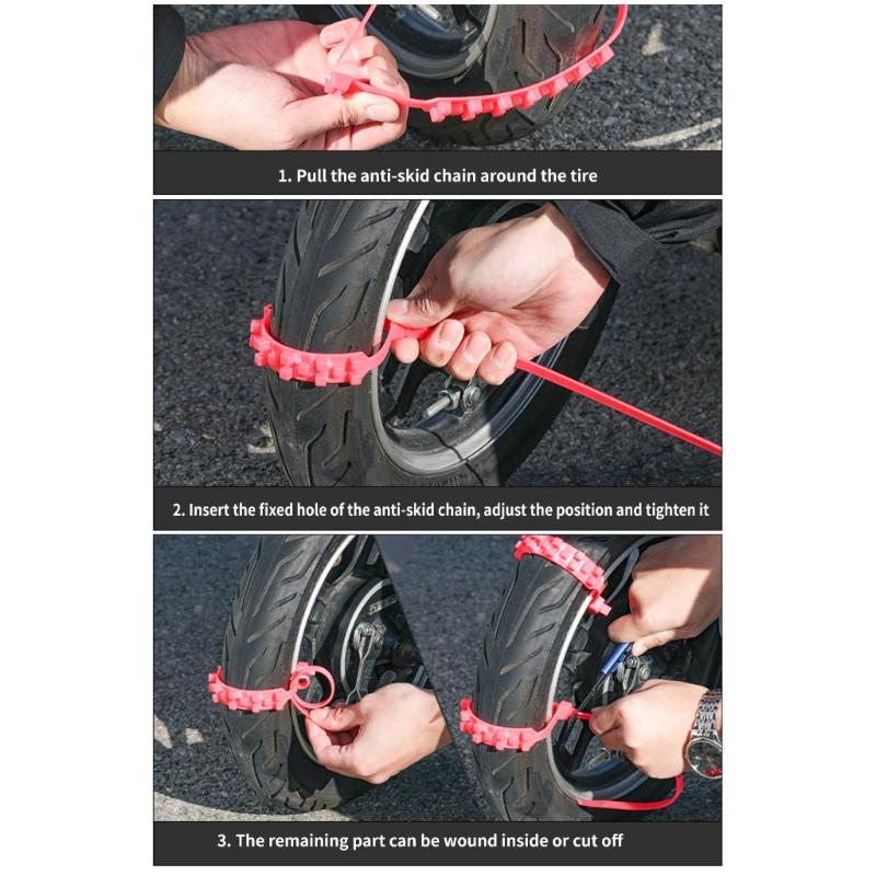 10Pcs Anti Snow Chains Emergency Tyre Wheel Cable Adjustable Anti-Slip Snow Tire Chains for Car SUV Anti Skid Cable Tie