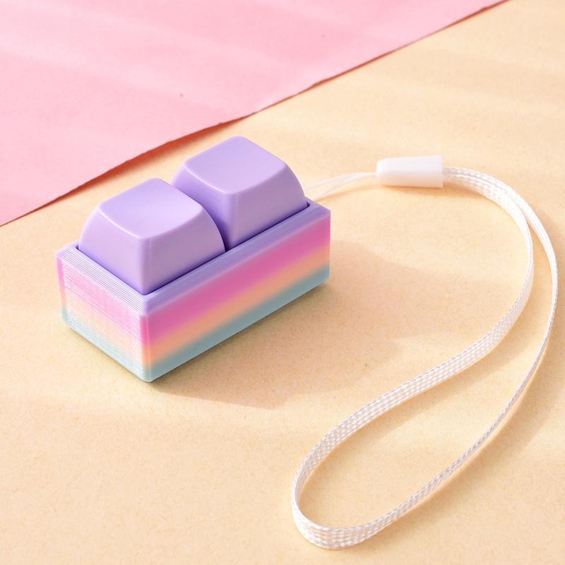 Lightweight Push Button Stress Relieving Toy with Lanyard Sensory Fidget Toy for ADHD Adults Kids Anxiety Relief