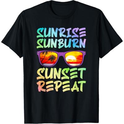 Soluppgång Solbränna Solnedgång Upprepa T-shirt
