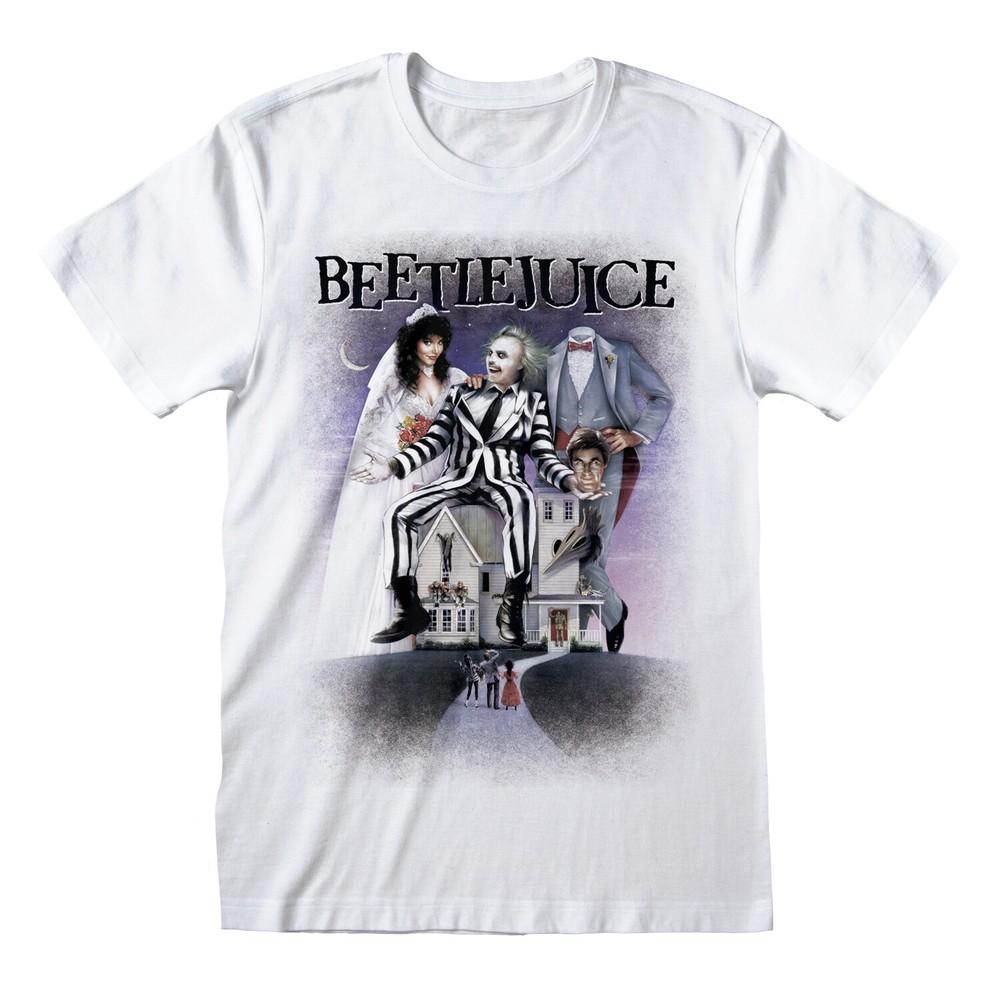 

Beetlejuice T Shirt White Movie Poster Official New XL