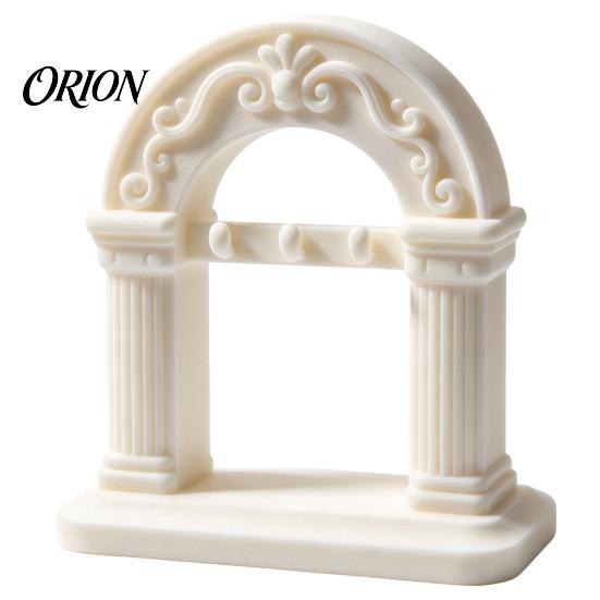 Key Holder for Entryway Roman Arch Holder, PLA 3D Printed Decorative Organizer Storage Stand with 3 Hooks, Table Tabletop