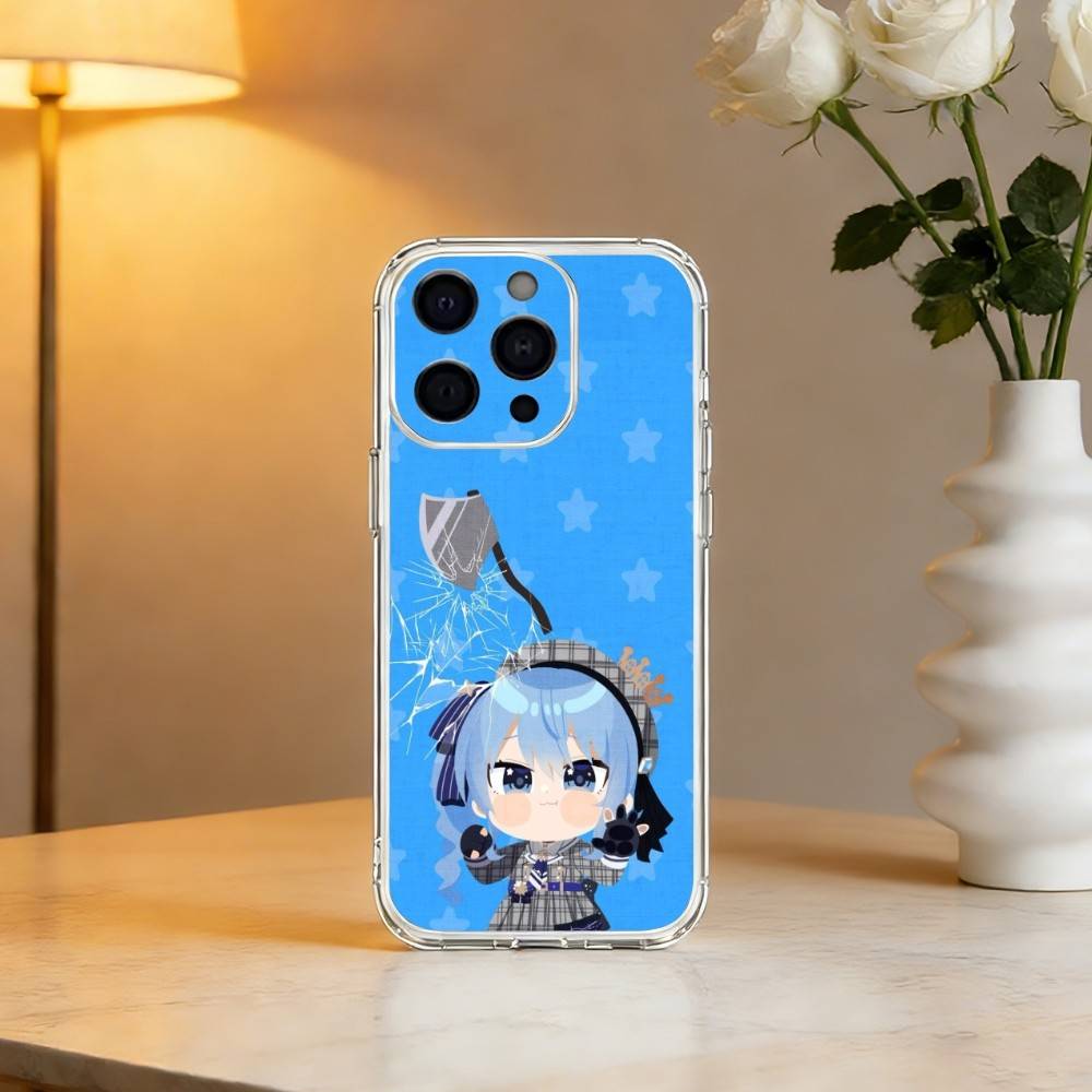 H-Hoshimachi Suisei Phone Case For iPhone 17 16 15 14 13 12 11 Mini Pro Max Plus Transparent Cover