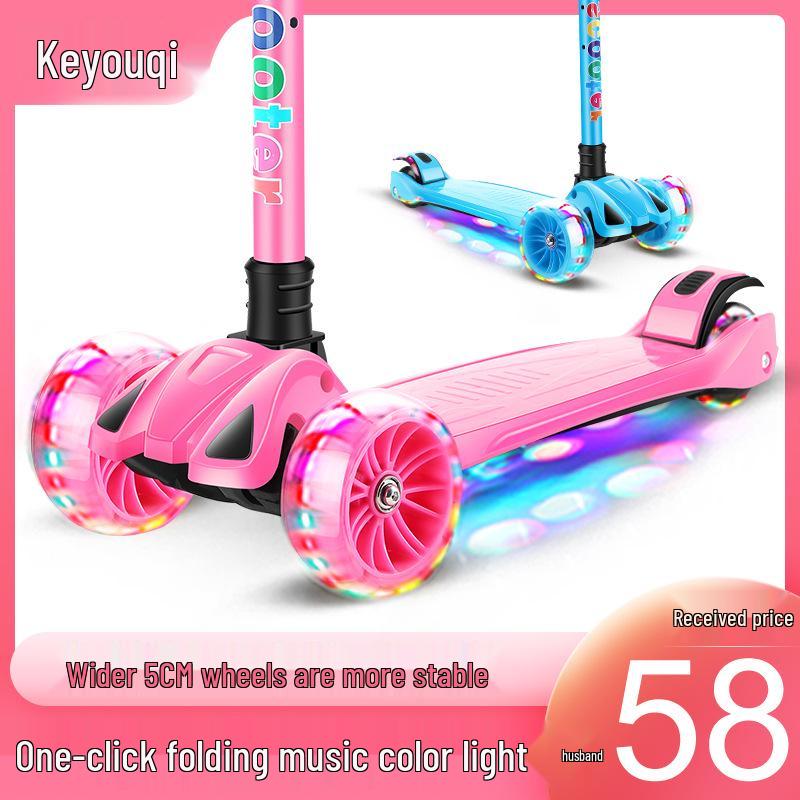 Kinder-Klapproller mit blinkenden Rädern für 2-8 Jahre