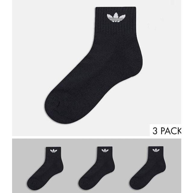 

3 пары черных носков adidas Originals adicolor Trefoil