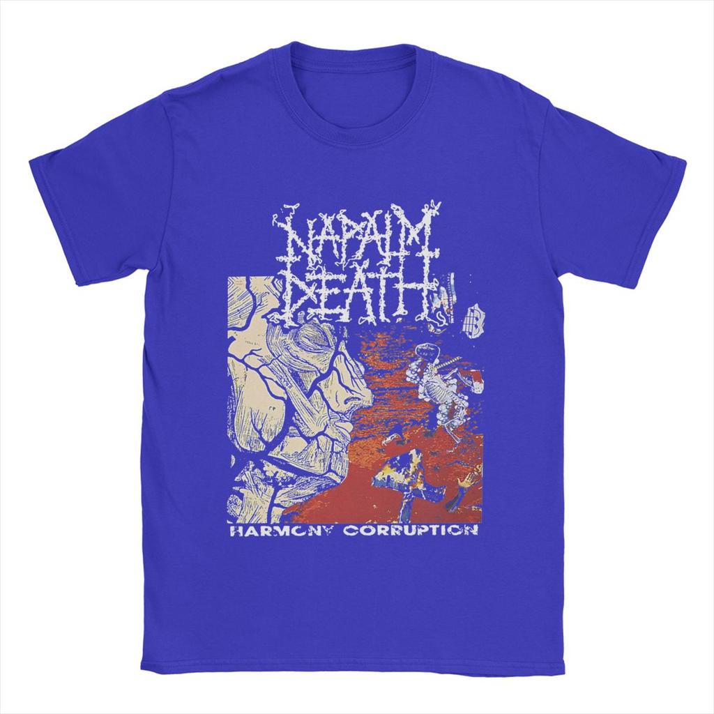 Napalm Death T-Shirt for Men Band Vintage Pure Cotton Tees Crew Neck Short Sleeve T Shirt 4XL 5XL Tops
