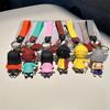 6PCS Demon Slayer Animation Design Figure POLYVINYL CHLORIDE Car Key Ring Adorable Animation Rubber Material Keyring Bagpack Innovative Couple Pendant